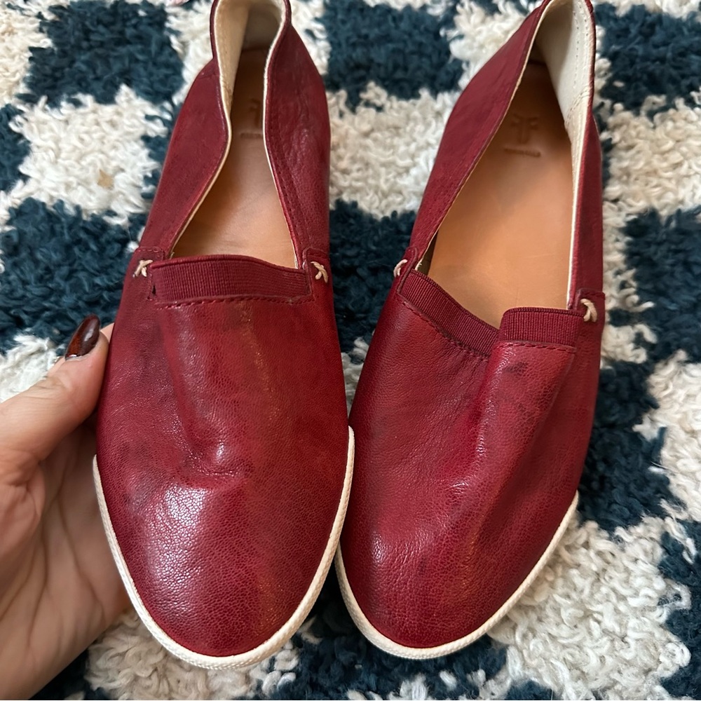 Frye Red Leather Slip-On Shoes - Picture 2 of 5